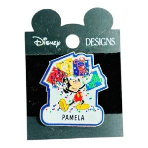 Disney Design Mickey & Minnie Mouse  Donald Duck “Pamela” personalized metal pin